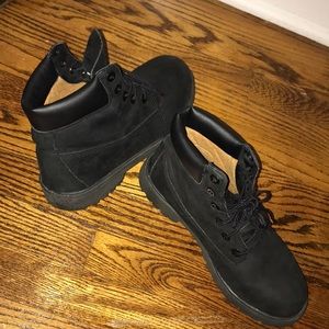 Black suede timberland boots